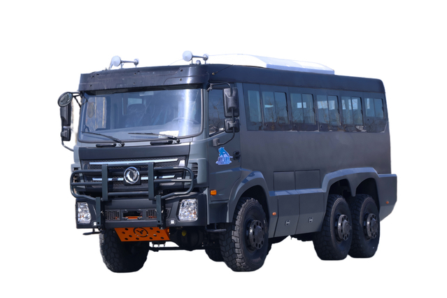 Kendaraan transportasi wisata gurun 25+2 tempat duduk Weichai 340 tenaga kuda_DF Sasis khusus off-road yang dimodifikasi akses desa komuter pertambangan_6*6 klasik 25Y disesuaikan 18/20/23/25/27/28/30/35 bus pedesaan Bus transportasi kebakaran hutan Tiongkok-Brasil