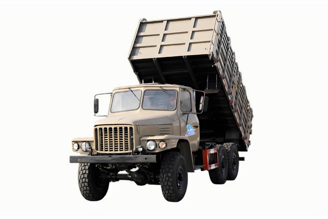 EQ2082 truk sampah khusus off-road_DF Penggerak enam roda klasik 240 tipper truk 170 tenaga kuda_meriam baja kecil 2,5 ton 6*6 transportasi teknik klasik 25Y