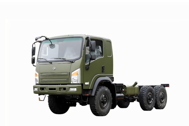  Modifikasi sasis truk off-road EQ2082 170 tenaga kuda_DF Konfigurasi truk kecil off-road kepala datar 'Bobcat' penggerak enam roda_6*6 Sasis kendaraan khusus 'Bobcat'