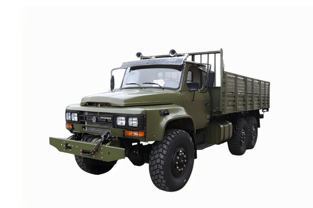 Truk khusus off-road EQ2100E6D_Penggerak enam roda 245 truk pengangkut runcing 140_6×6DFKendaraan militer hidung panjang klasik 190 tenaga kudaTruk