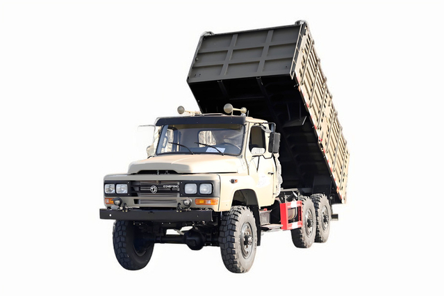EQ2082 truk sampah khusus off-road_DF Penggerak enam roda klasik 240 dump truk 170 tenaga kuda_2,5 ton meriam baja kecil 6*6 transportasi teknik klasik 25Y