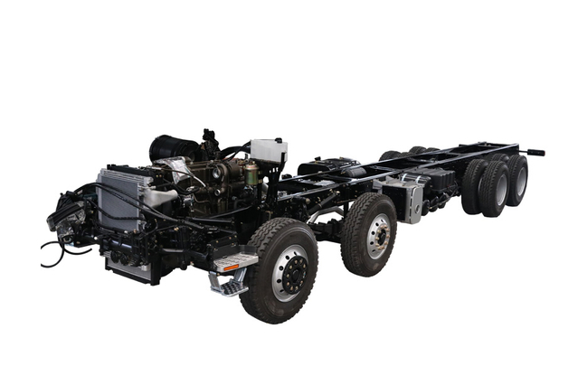 Yuchai 420/Weichai 500 HP 8×4 pagar gudang Pabrikan truk pengangkut sasis Kategori III_15/20/25/30/35/40/50/60 ton empat poros sayuran dan buah-buahan, platform penyesuaian truk domba dan babi_Empat depan dan delapan belakang DF kutipan kendaraan