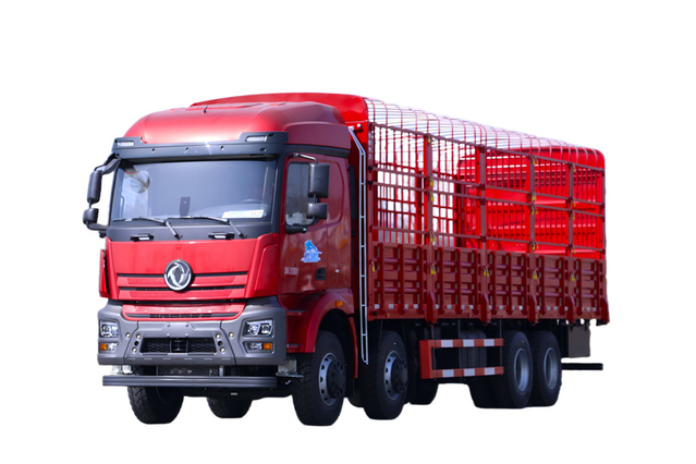 500 tenaga kuda 8×4 produsen truk pengangkut gerbang gudang_9,6m pagar bunga empat jembatan pagar gudang truk rel tinggi kustomisasi_empat depan dan delapan belakang truk kisi-kisi DF kutipan 20/25/30/35/40 ton