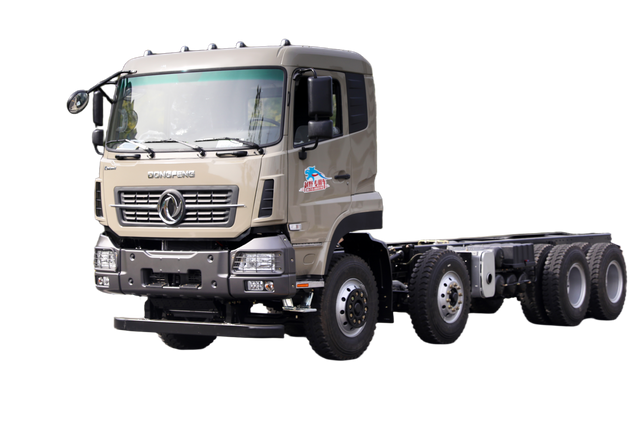 Weichai 375/Yuchai 420/Cummins 500 HP 8×4 pabrikan sasis truk pengangkut flatbed_15/20/25/30/35/40/50/60 ton empat poros sayur-sayuran, buah-buahan, sapi, domba dan babi kustomisasi truk_Kutipan platform ekskavator DF empat depan dan delapan belakang