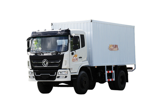 DF Pabrikan truk pengangkut van 4×2 210 HP_ Truk flatbed kargo tertutup khusus 4×4 off-road yang dapat disesuaikan quote_170190/260 Peralatan kontainer HP memindahkan truk distribusi biji-bijian sapi dan sayuran ban ganda belakang dua gandar