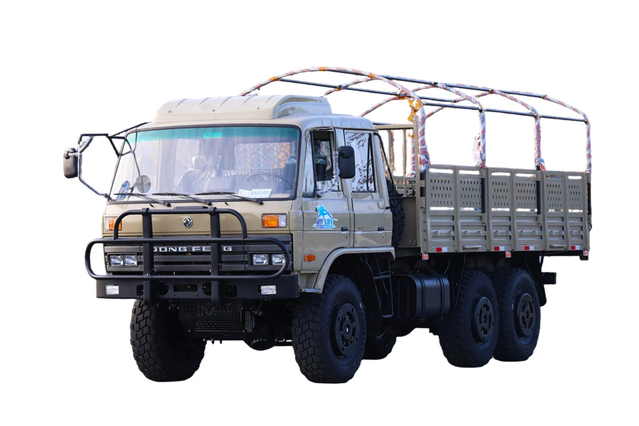 Tiang kanopi yang dapat dilepas dengan AC di atas kepala 190/210 tenaga kuda EQ2102N harga jual truk khusus off-road baris ganda_penggerak enam roda 246 kepala datar 153 Produsen truk pengangkut tanah dan batu Lasha_6×6DF konfigurasi kendaraan kargo kendaraan militer klasik