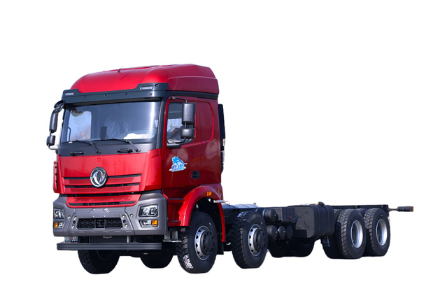 500 tenaga kuda 8×4 gerbang gudang produsen sasis truk pengangkut_9,6m pagar bunga empat jembatan pagar gudang penyesuaian truk rel tinggi_empat depan dan delapan belakang truk kisi-kisi DF kutipan 20/25/30/35/40 ton